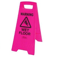 A-Frame Safety Sign - Wet Floor Message - Pink