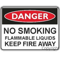 No Smoking Flammable Liquids - Danger Sign
