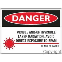 Visible And/Or Invisible Laser Radiation- Danger Sign