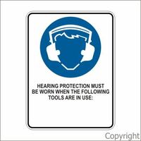 Hearing Protection For Tools Sign