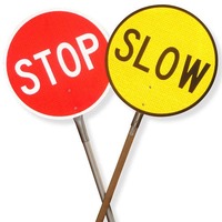 Stop/Slow Bat -  with wooden handle
