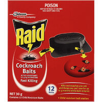 raid cockroach baits 12pack 30g