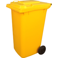 80L Yellow Wheelie Bin