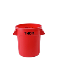 60L Thor Commercial Round Plastic Bin - Red