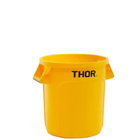 60L Thor Commercial Round Plastic Bin - Yellow