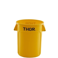 75L Thor Commercial Round Plastic Bin - Yellow