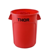 121L Thor Commercial Round Plastic Bin - Red