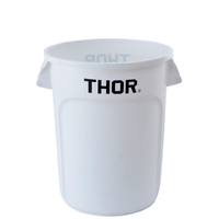 121L Thor Commercial Round Plastic Bin - White
