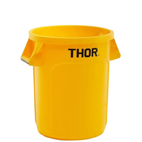 121L Thor Commercial Round Plastic Bin - Yellow