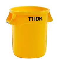 166L Thor Commercial Round Plastic Bin - Yellow