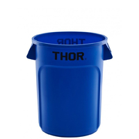 208L Thor Commercial Round Plastic Bin - Blue