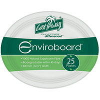 Castaway Enviroboard Oval Dinner plates, large 12.5 x 10 inches 250/ctn