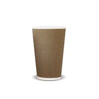 Triple Wall Brown Checker 16oz Coffee Cups 500/ctn
