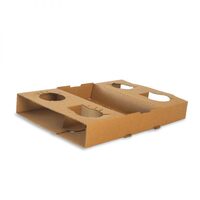 2-4 Cup Cardboard Carry Tray to suit 8-24oz Cups 100/ctn