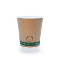 Earth Pack 12oz Double Wall Compostable Coffee Cups Kraft 500/ctn