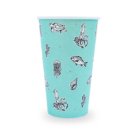 Earth Pack 16oz Compostable Cups Sea Animals Series 1000/ctn