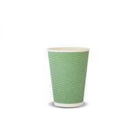 Triple Wall Lime Checker 12oz Coffee Cups 500/ctn