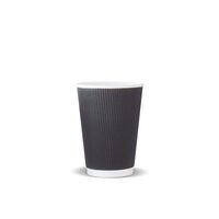 Triple Wall Black Ripple 12oz Coffee Cups 500/ctn