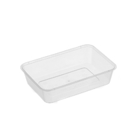 500ml Microwave Safe Recyclable Plastic Food Storage Container Rectangle 500/ctn
