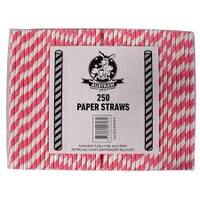 Paper Regular Straws - Pink/White 2500/ctn