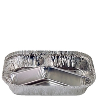 Capri Foil Container 3 Compartment Meal Takeaway Silver 640ml 300/ctn