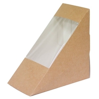 Envirochoice Sandwich Wedge PLA Window Kraft Large 500/ctn