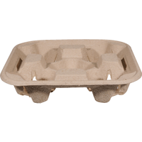 Castaway Enviroboard 4 Cup Tray Carry Tray to suit 8-24oz Cups 100/ctn
