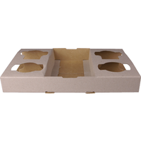 Castaway 4 Cup Cardboard Carry Tray to suit 8-24oz Cups 100/ctn
