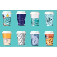 8oz Double Wall Art Series Hot Drink Cups 500/CTN 8 Art Designs