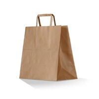 Greenmark Brown Kraft Takeaway Paper Carry Bag / Flat Handle - Large - 150 pcs/ctn
