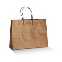 Greenmark Brown Kraft Paper Twist Handle Carry Bags - Medium Boutique- 250 pcs/ctn
