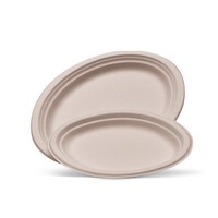 Greenmark Bamboo Small Oval Plate - 500 pc/ctn