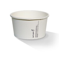 Greenmark PLA Coated Hot/Cold Paper Bowl - Plain White - 12oz - 500 pc/ctn