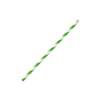 Greenmark Regular Paper Drinking Straws Green/White Striped 200mm 2500/ctn