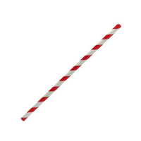 Greenmark Regular Paper Drinking Straws Red/White Striped 200mm 2500/ctn