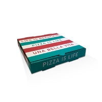 Greenmark Pizza Box White Printed 11 Inch 100pc/pack