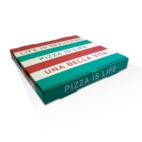 Greenmark Pizza Box White Printed 13 Inch 100pc/pack