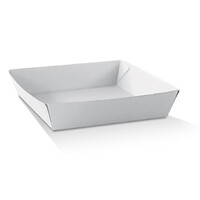 Greenmark White Corrugated Takeaway Tray Large -250 pc/ctn