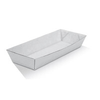 Greenmark White Corrugated Takeaway Hot Dog Tray  -600 pc/ctn