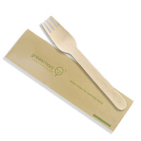 Greenmark Wooden Fork individually wrapped - 500 pcs/ctn