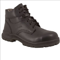 King's Black Lace Up Safety Leather Boots