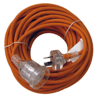 Cleanstar Rubber Extension Lead - 20metre 10amp with illuminated socket