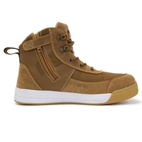 Bison Dune Low Cut Zip Side Lace Up Safety Boot Brown