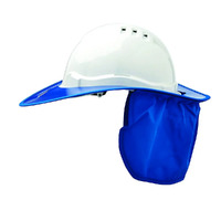 Plastic Hard Hat Brim With Neck Flap - Navy Blue