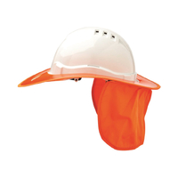 Plastic Hard Hat Brim With Neck Flap - Fluro Orange