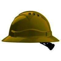 V6 Hard Hat Vented Full Brim Ratchet Harness - Yellow