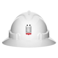 Pro Choice V6 Hard Hat Vented Full Brim + Lamp Bracket Ratchet Harness - White