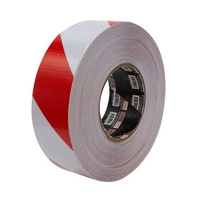 Pro Choice Self Adhesive Reflective Hazard Tape Red & White. 50m x 50mm
