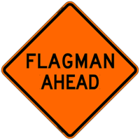 Flagman Ahead Sign 600 x 600 - Picto Sign
Corflute