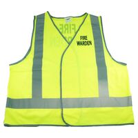 Yellow Safety Vest with FIRE WARDEN print - Day/Night (Extra Large)
